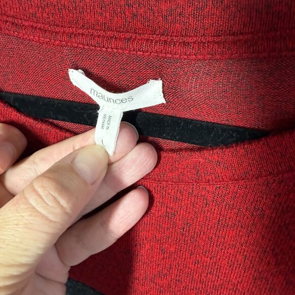 Maurices Women Buffalo Plaid Mixer Knit Top Large Colorblock Cabincore Cozy Fall - Picture 10 of 12